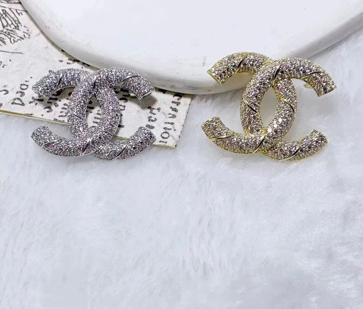 Channel Signature Brooch - Meya Luxury Brand