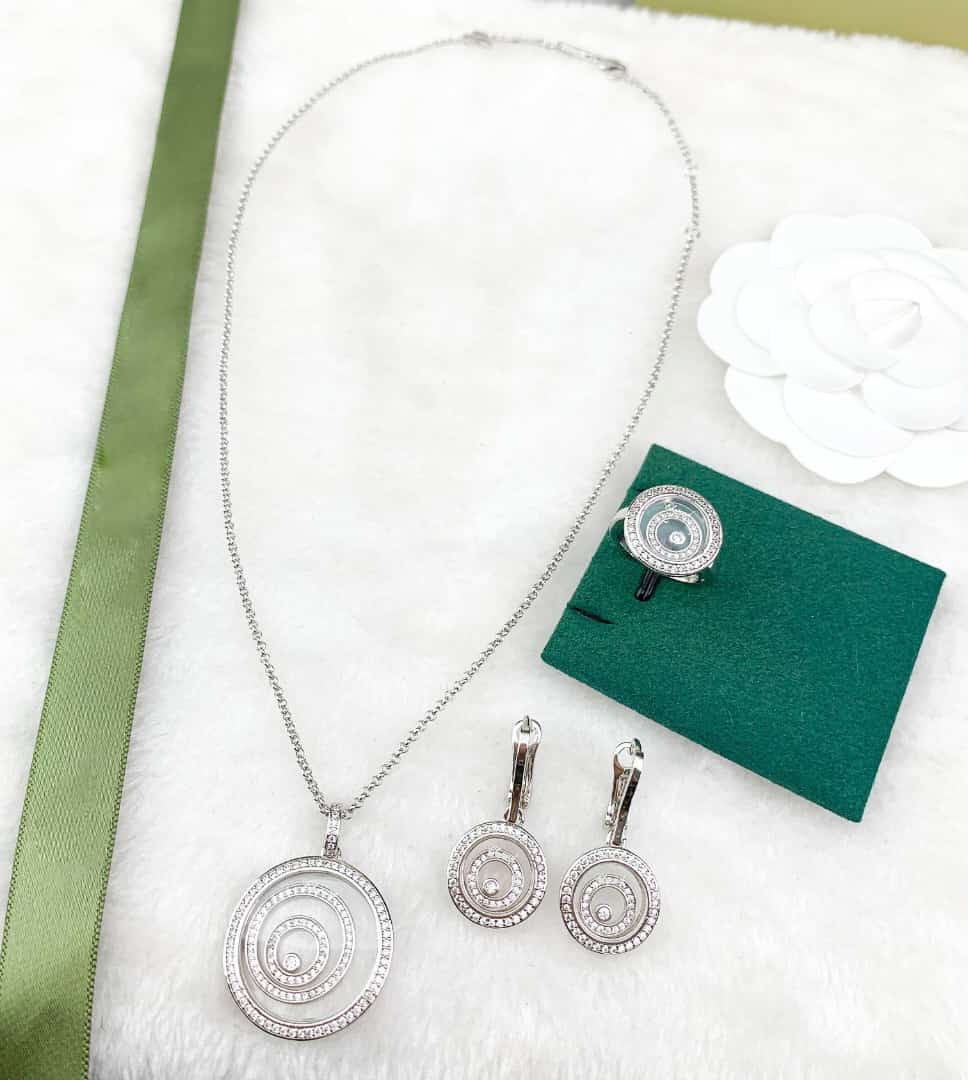 Silver Zircon Pendant Set - Meya Luxury Brand