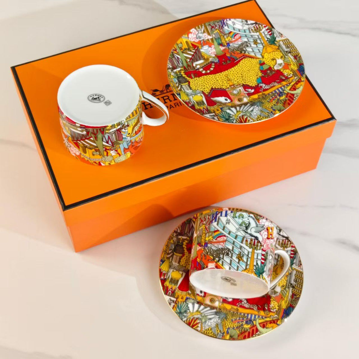 Hermes Cup & Plate Set - Meya Luxury Brand