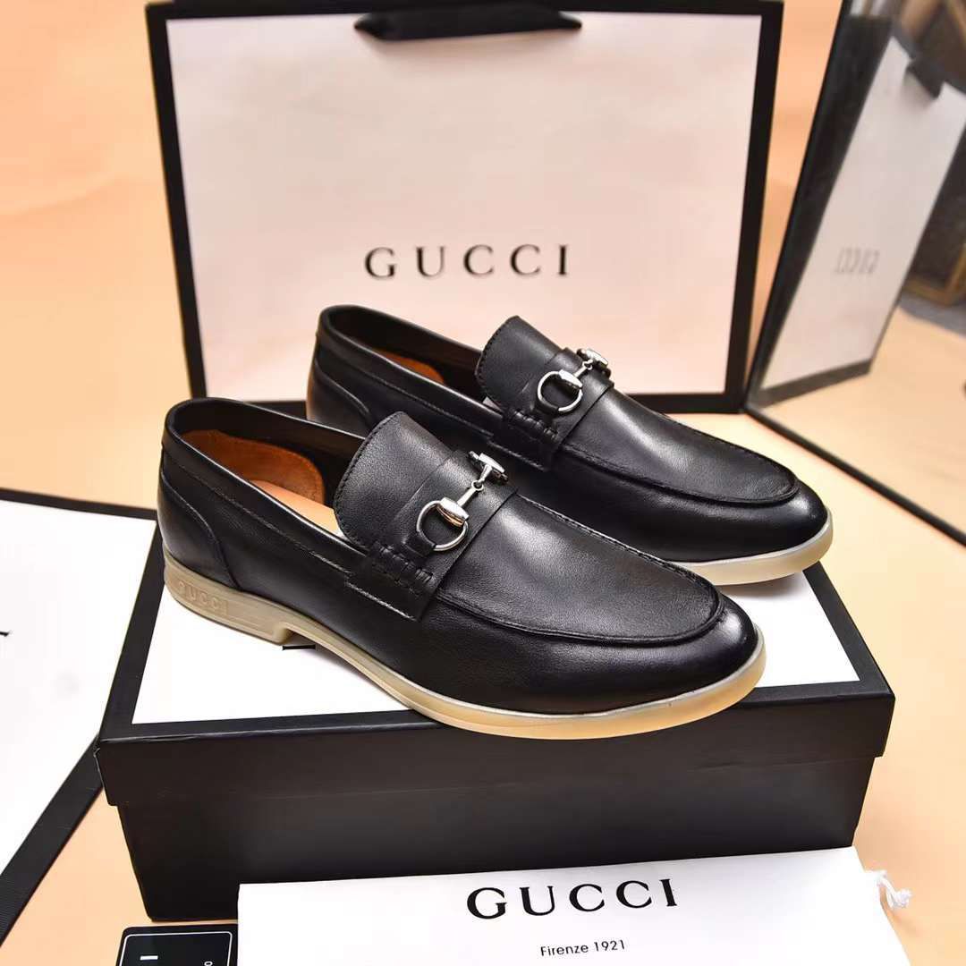 Meya Luxury Brand Gucci Men's Shoes – Black – Leather