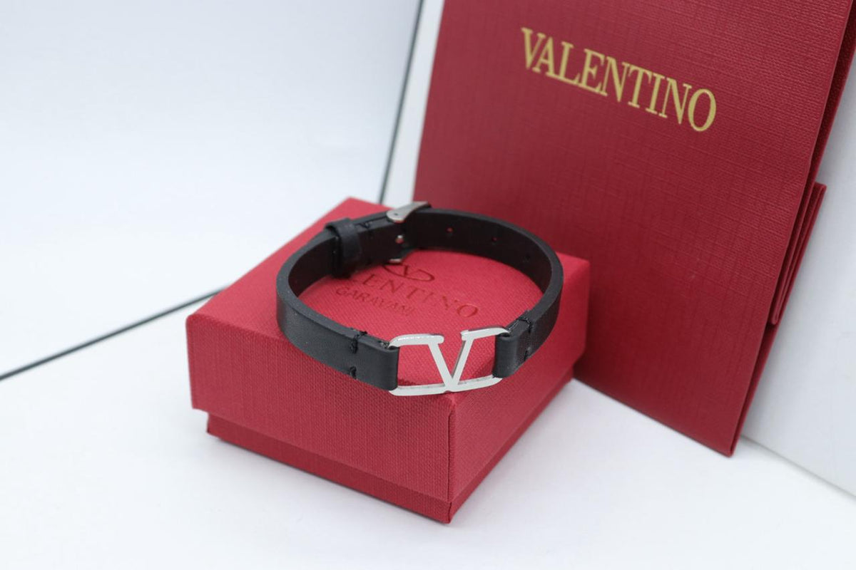 Valentino Signature Men's Leather Bracelet - Meya Luxury Brand