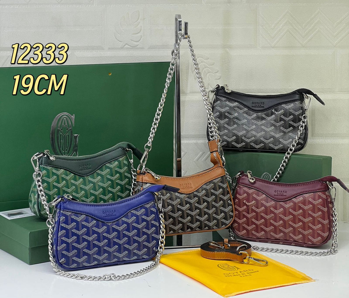 Goyard Goyardine canvas mini shoulder bag 19cm color options at Meya Luxury Brand