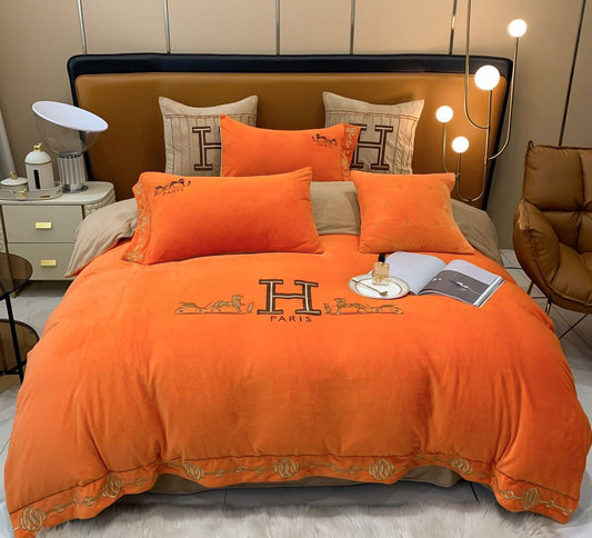 Hermes King Size Bedsheet - Meya Luxury Brand