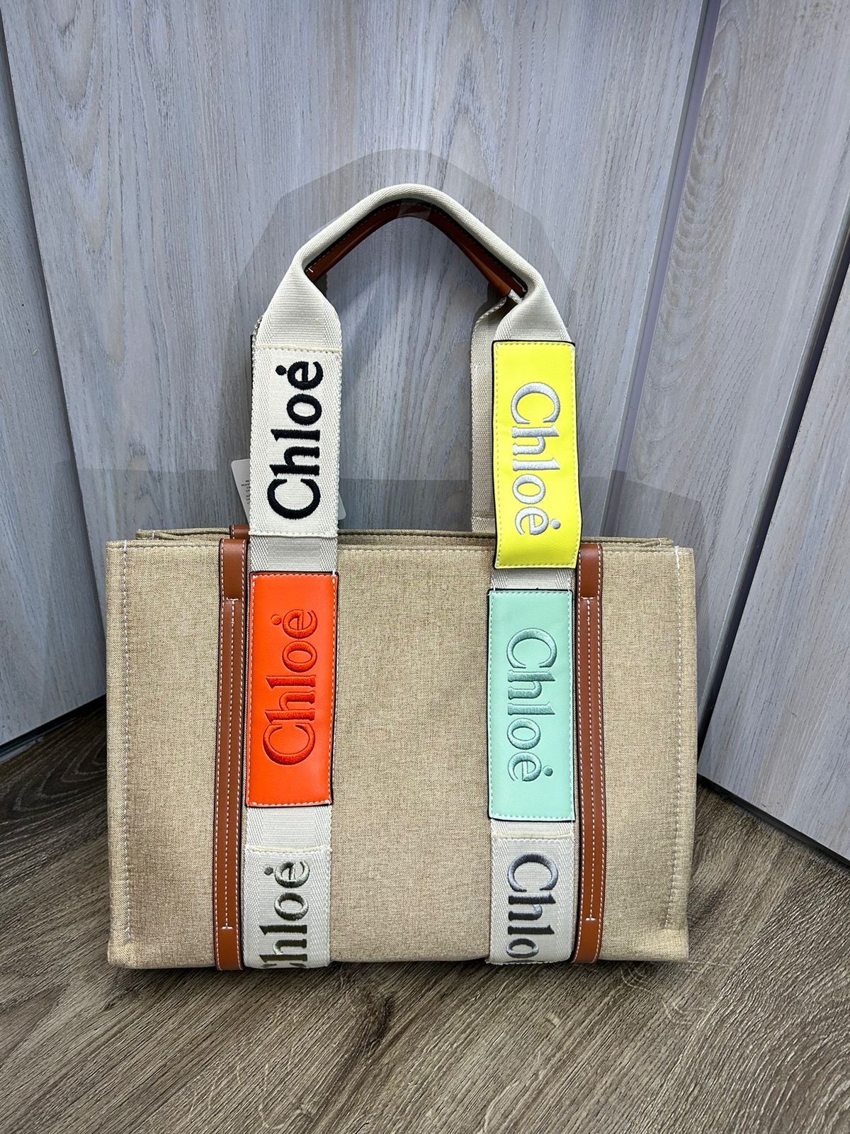 Women's Natural Neutral Woody Medium Tote Bag - Meya Luxury Brand
