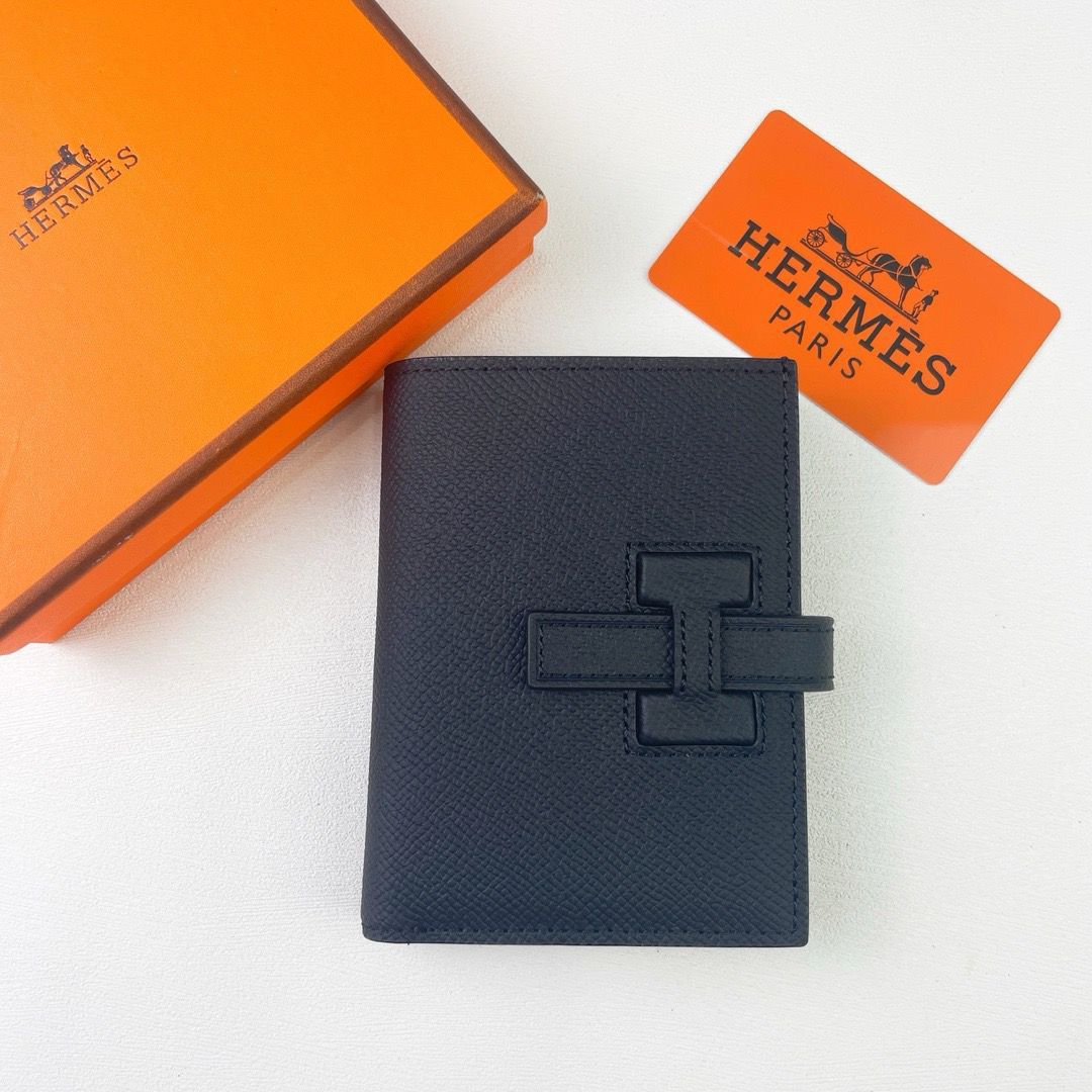 Meya Luxury Brand Hermès Men's Wallet – Brown & Orange – Leather