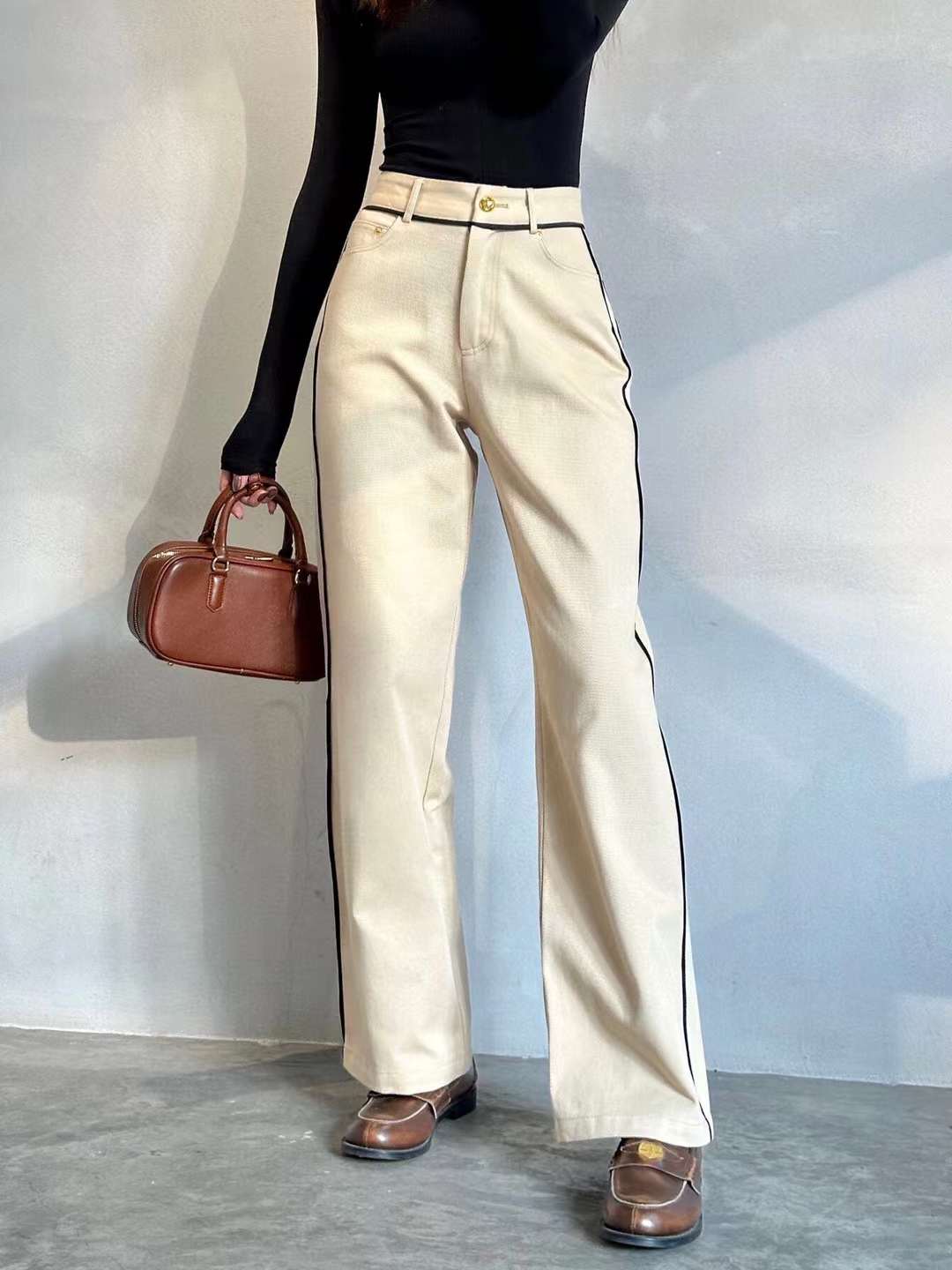Women's Casual Side Stripe Pants - Meya Luxury Brand