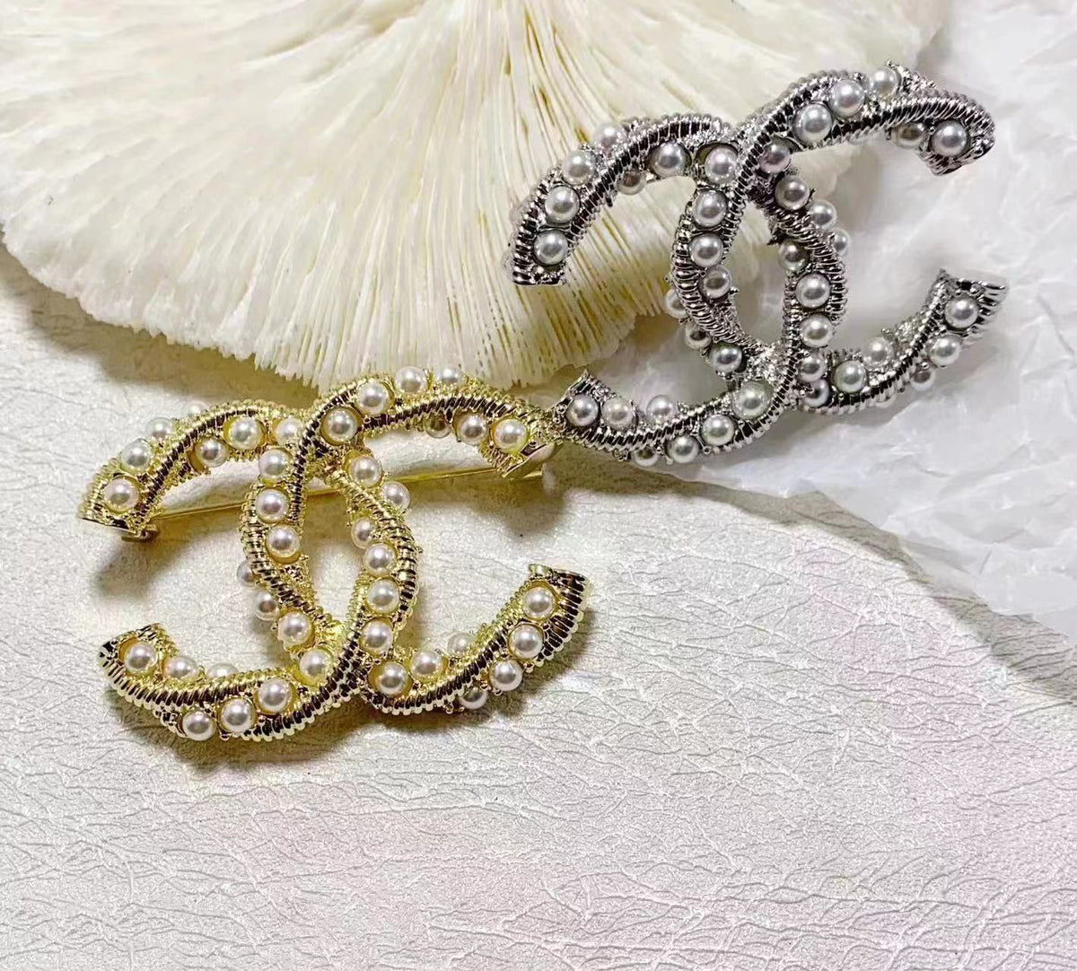 Channel Signature Brooch - Meya Luxury Brand