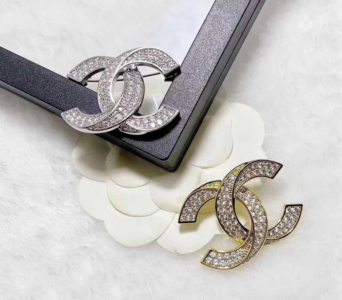 Channel Signature Brooch - Meya Luxury Brand