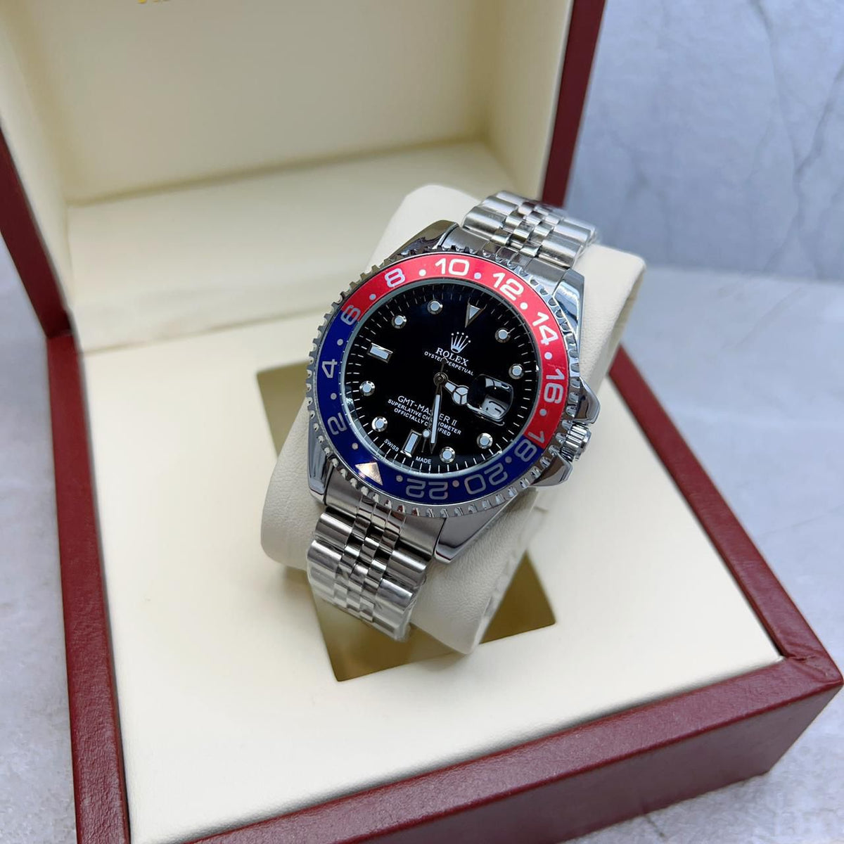 Meya Luxury Brand Rolex Men's Watch – Analog – Water-Resistant & Date Display