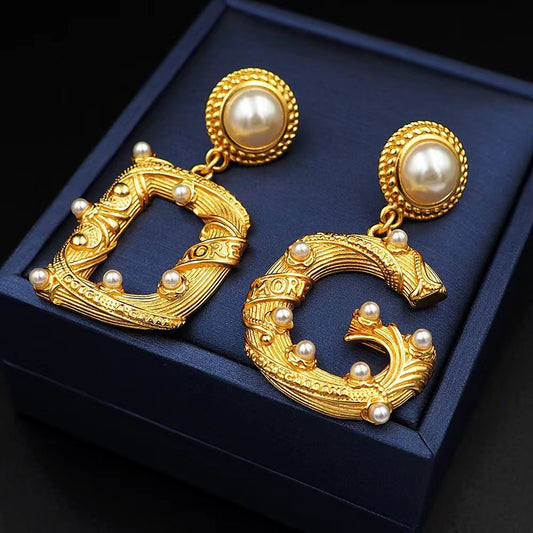 Dolce & Gabbana Pearl-Post DG Earrings - Meya Luxury Brand