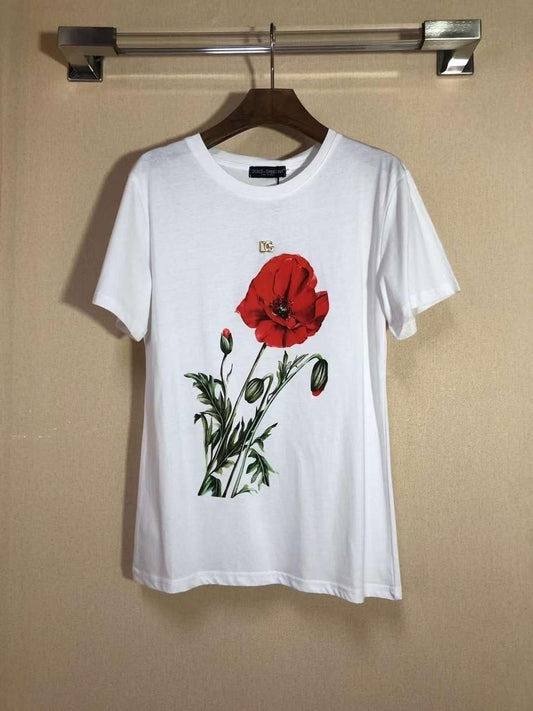 Poppy Flowers T Shirts, Short Sleeve T-Shirt - Meya Luxury Brand
