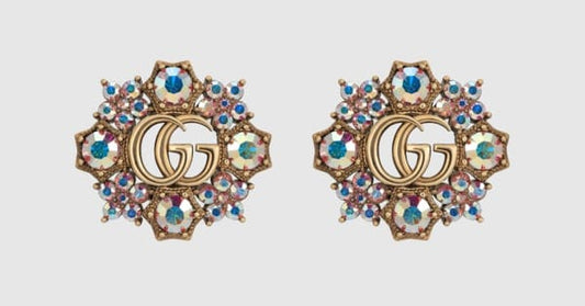 GUCCI Crystal Flowers Earrings - Meya Luxury Brand