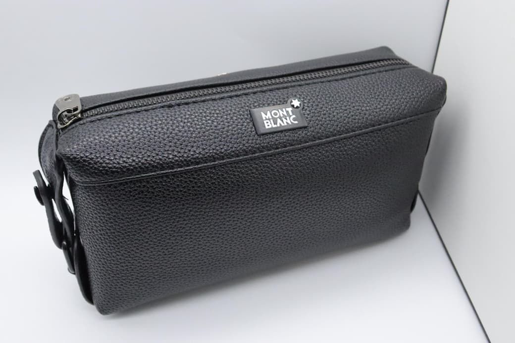 Meya Luxury Brand Montblanc Men's Neck Pouch – Black – Synthetic & Faux Leather