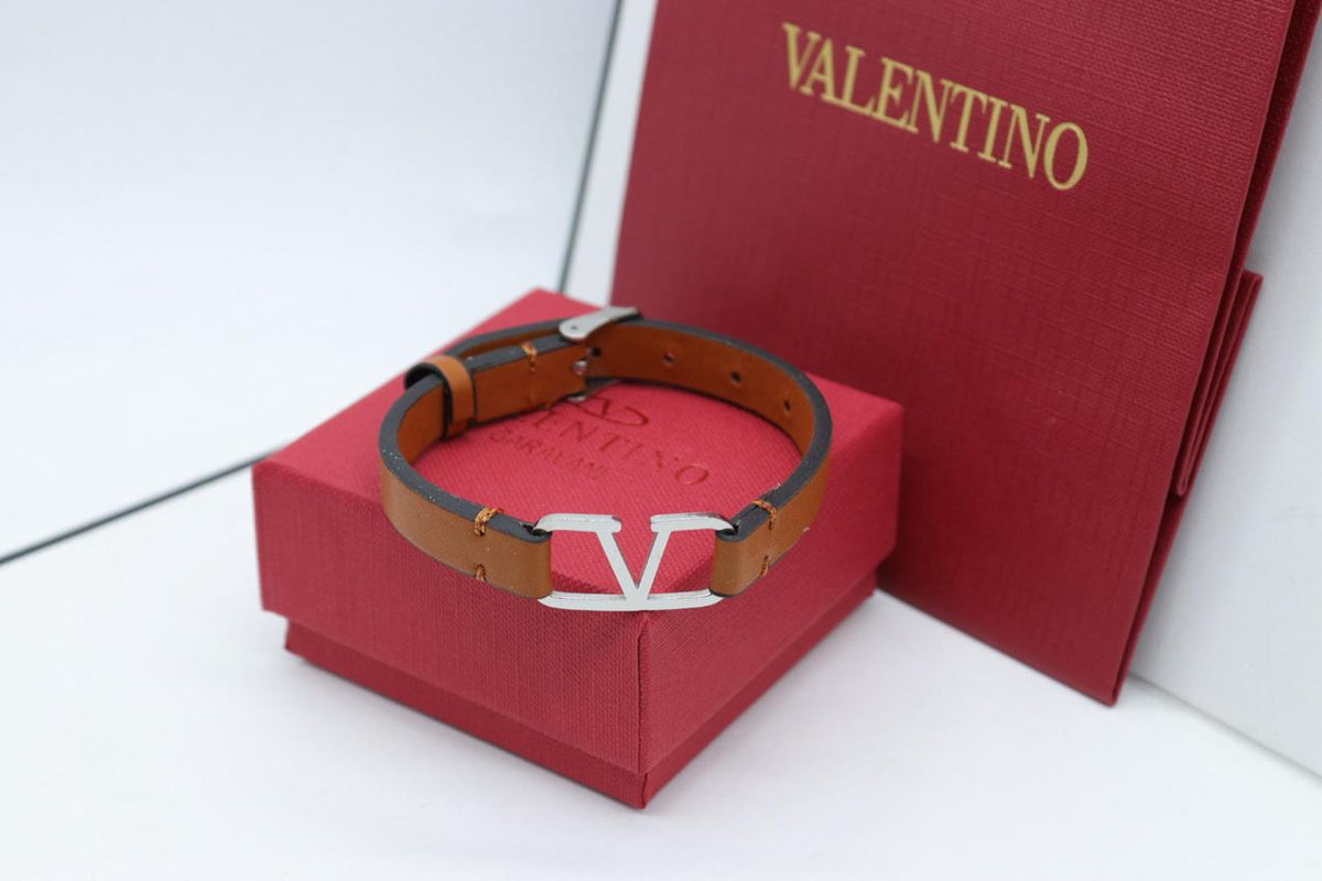 Valentino Signature Men's Leather Bracelet - Meya Luxury Brand