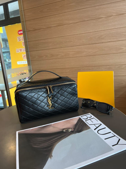 Saint Laurent Gaby Vanity Case in Quilted Lambskin - Meya Luxury Brand