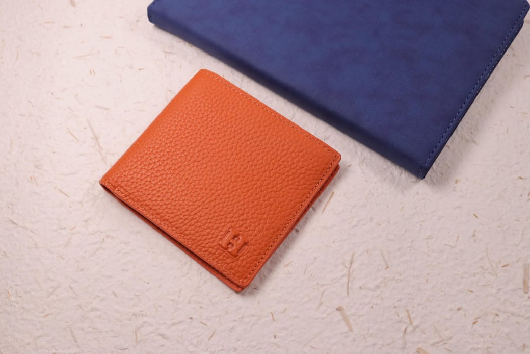 Hermes Men's Wallet – Orange Compact
