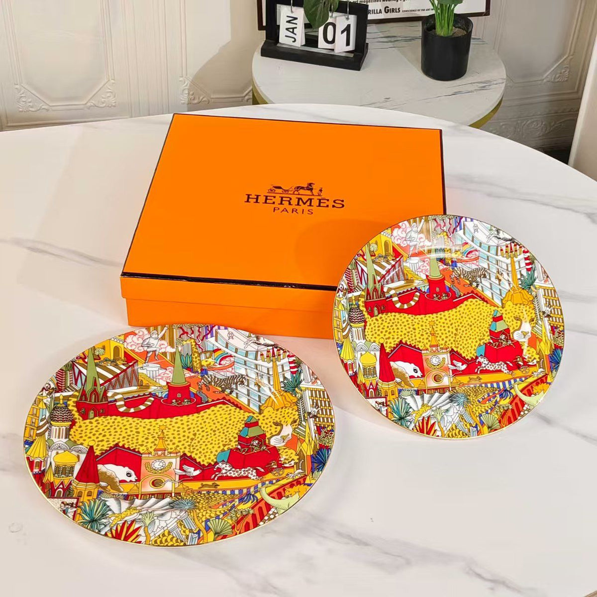 Hermes Cup & Plate Set - Meya Luxury Brand