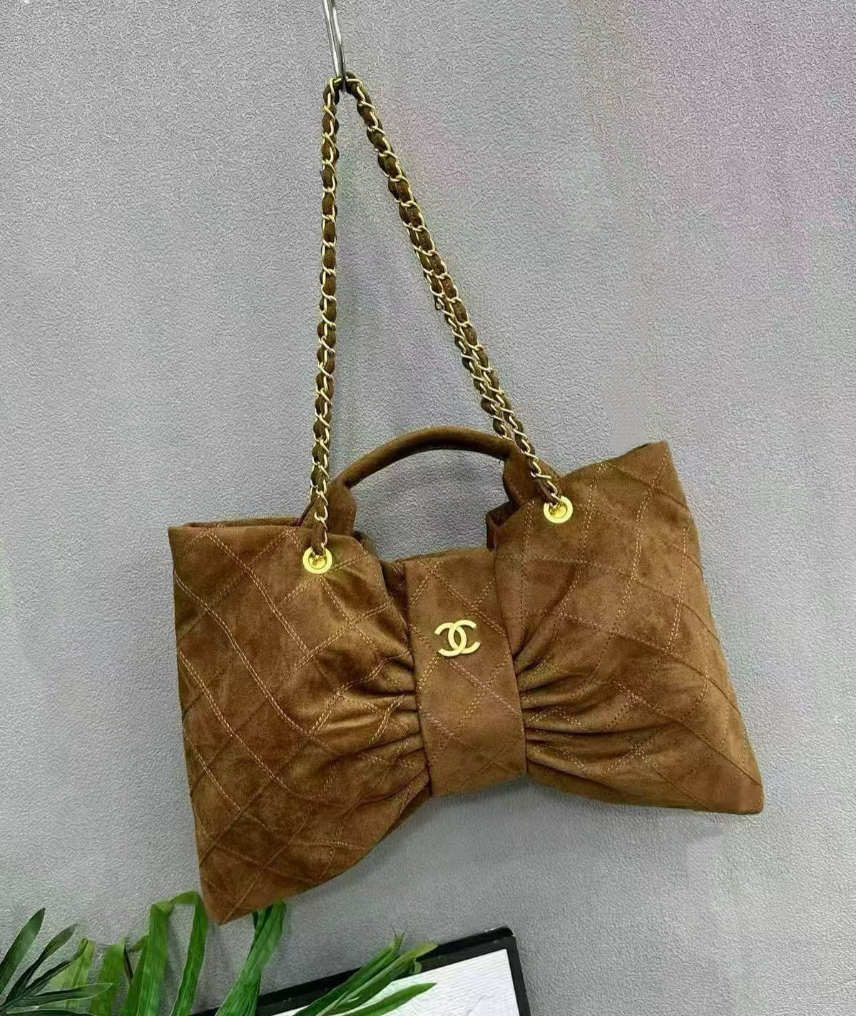 Chanel Vintage CC Suede Chain Women's Tote Bag - Meya Luxury Brand