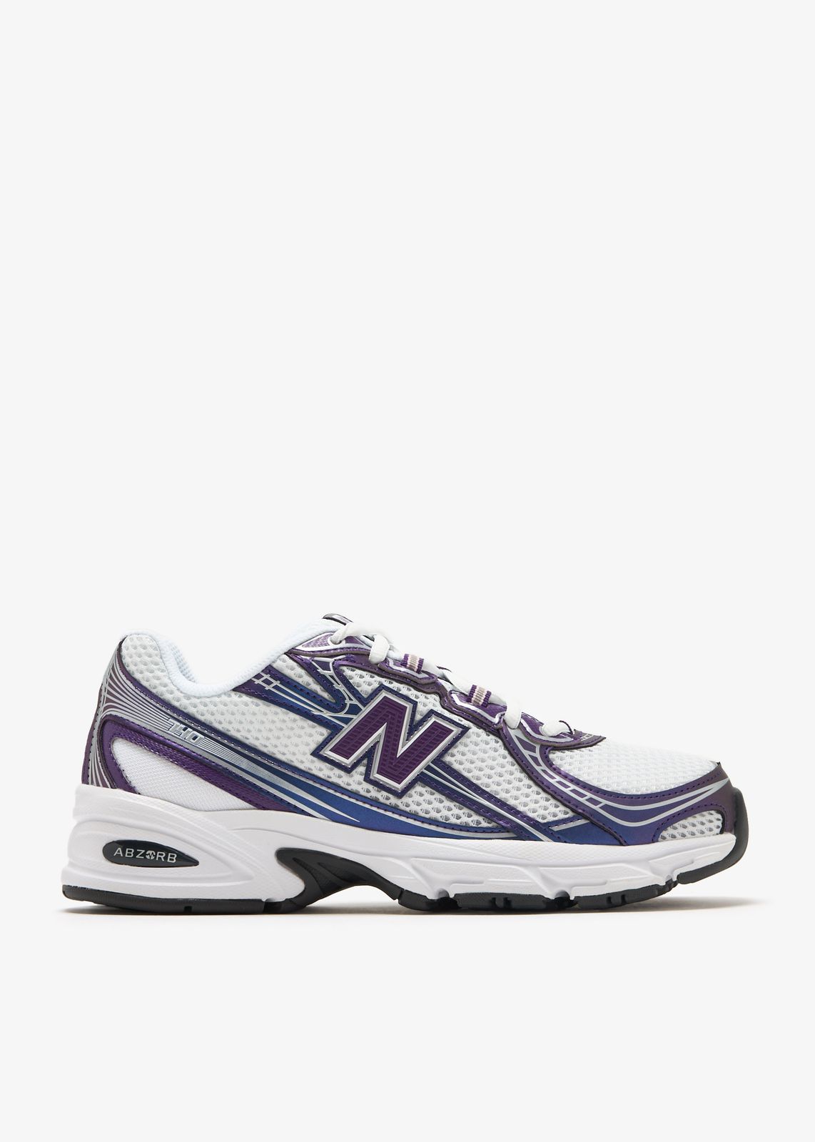 New Balance 740 Sneakers, White Burgundy & Silver - Meya Luxury Brand
