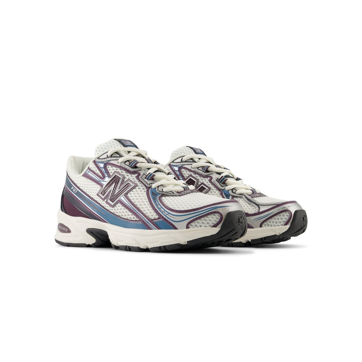 New Balance 740 Sneakers, White Burgundy & Silver - Meya Luxury Brand