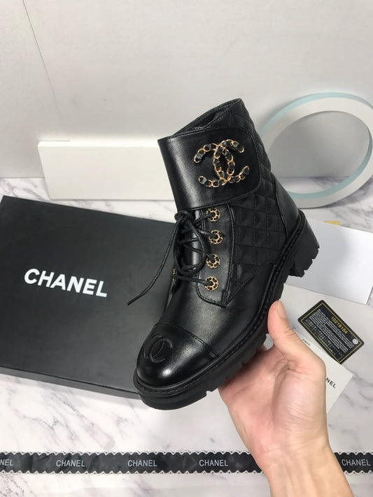 Chanel Black Quilted Leather Boots - Meya Luxury Brand