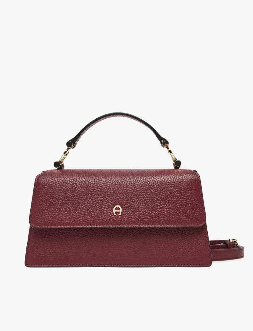 Burgundy Aigner structured handbag with shoulder strap