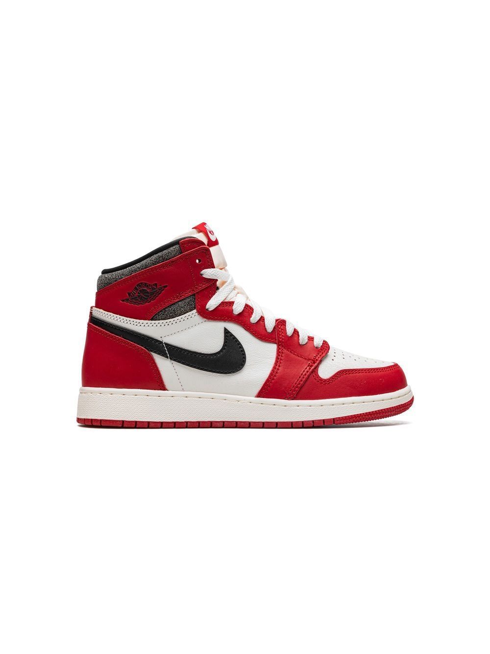Side profile of Air Jordan 1 Lost and Found sneaker