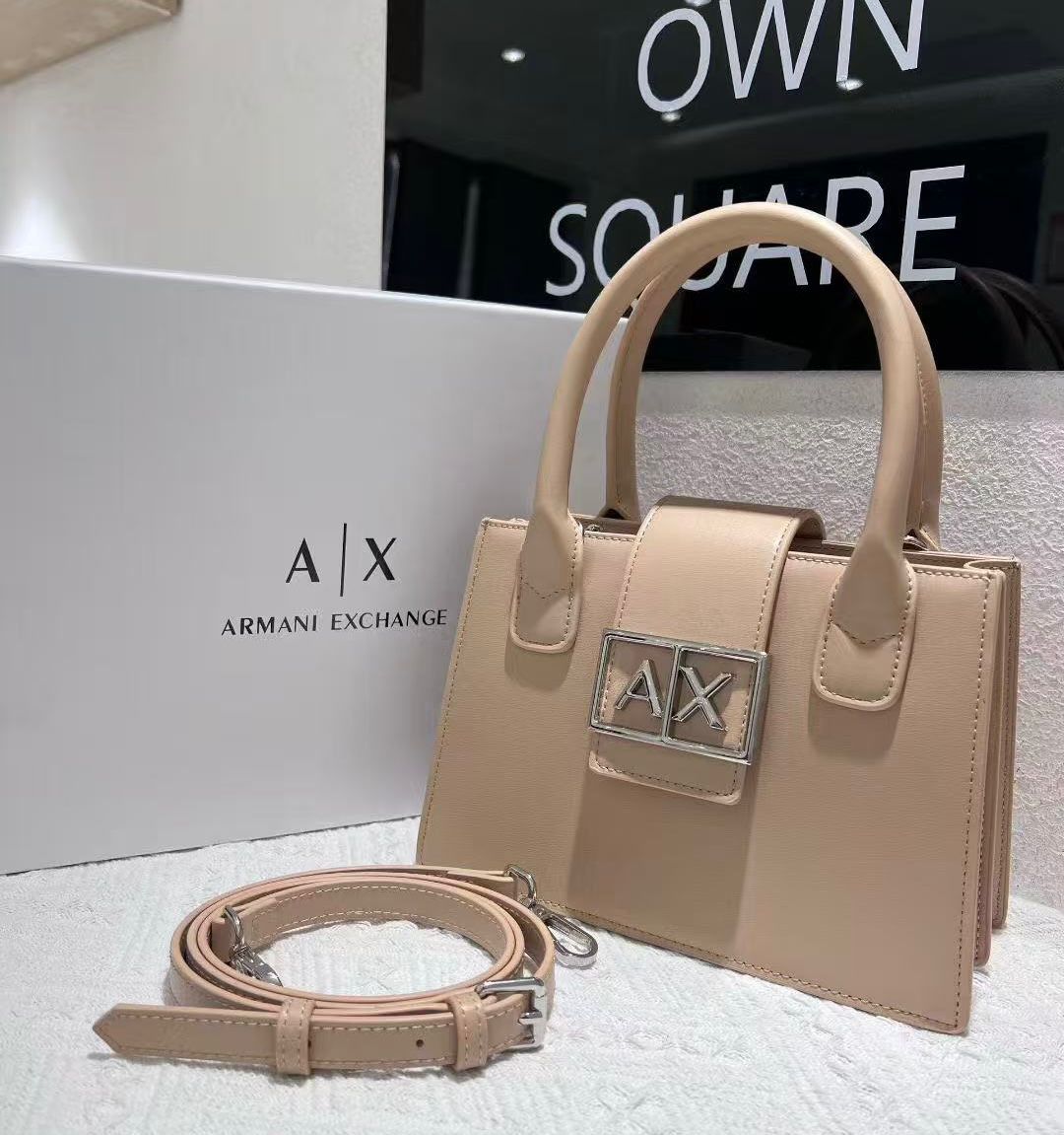 Beige Armani Exchange mini tote bag