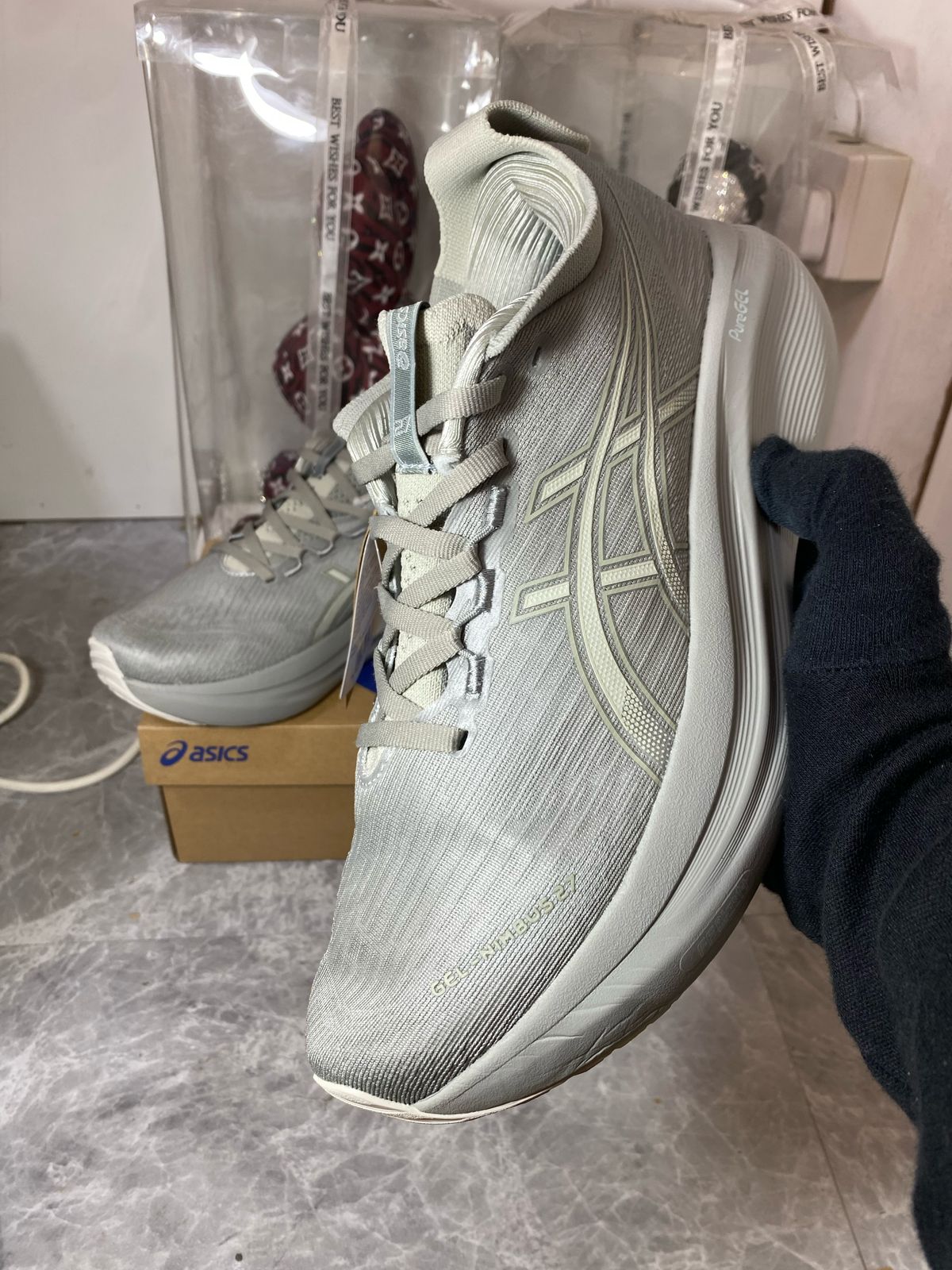 ASICS GEL-NYC cream and grey sneakers in UAE