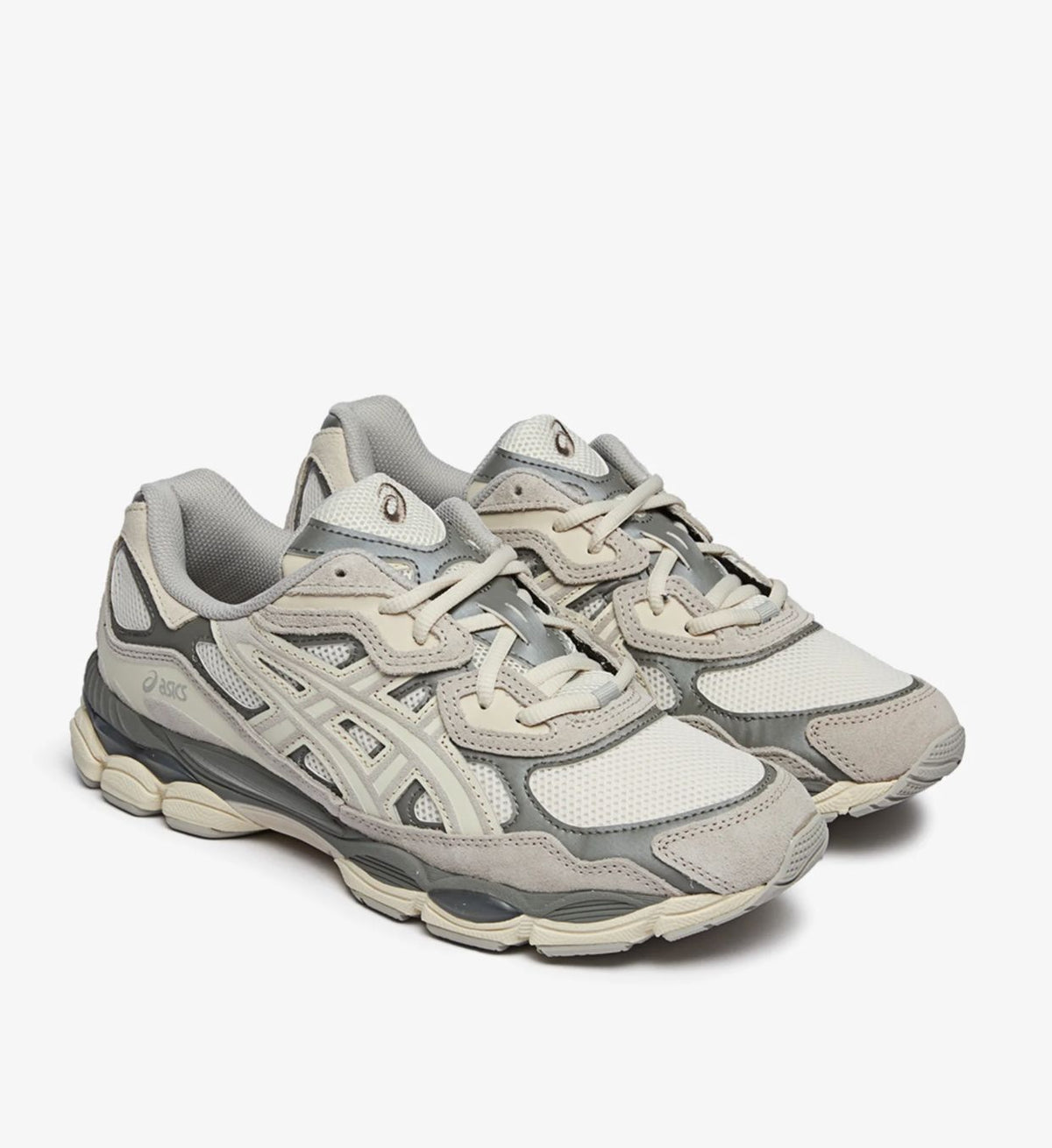 Pair of ASICS GEL-NYC Cream Oyster Grey sneakers