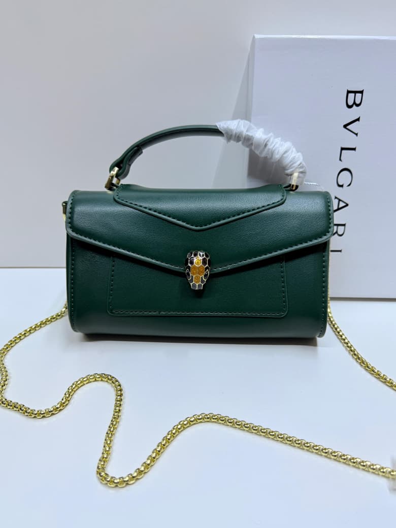Green BVLGARI women’s mini top-handle bag