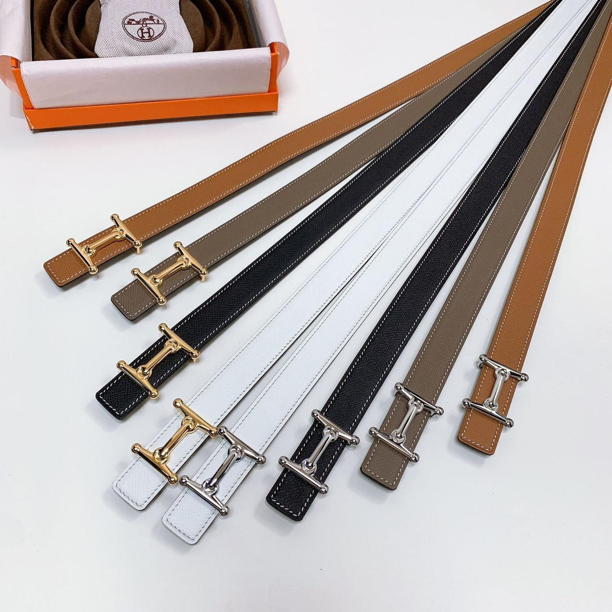 Hermes Women’s Leather H Buckle Belt - Meya Luxury Brand