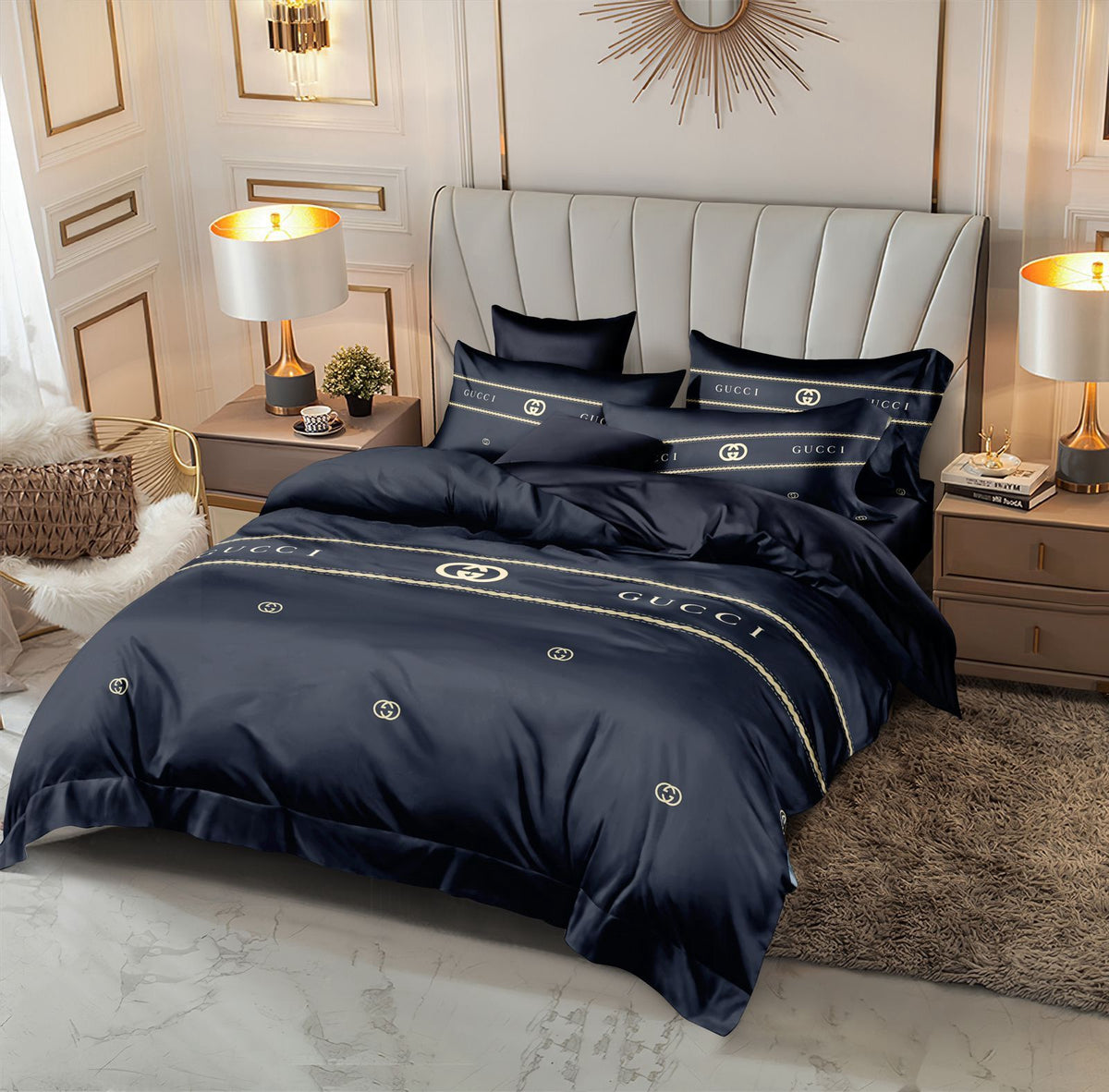 Gucci 6-Piece Bed Sheet Set – King Size in Dubai at Meya Luxury Brand