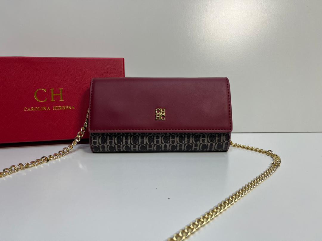 Burgundy Carolina Herrera women’s chain bag in UAE