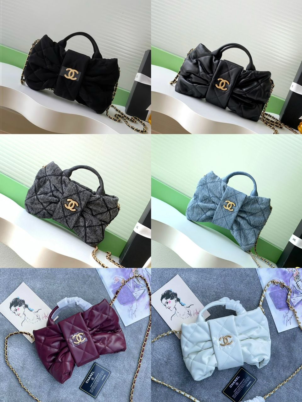 Chanel quilted women’s bags in multiple colours