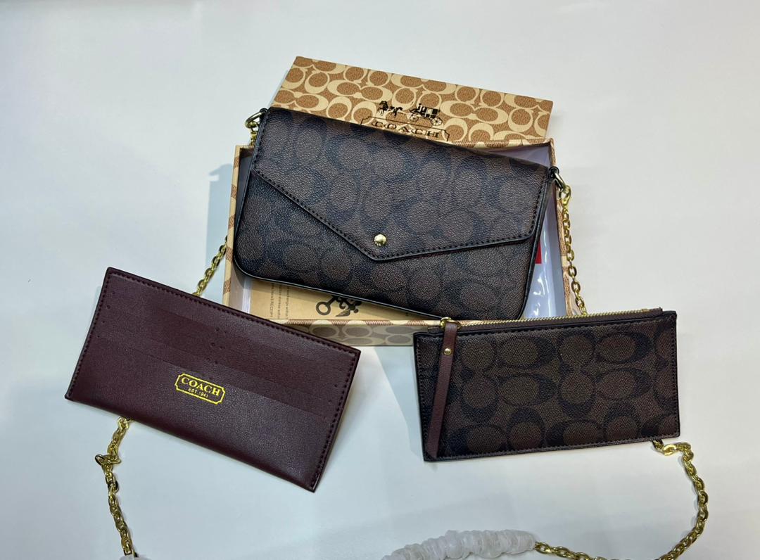 Black Coach women’s chain crossbody bag set