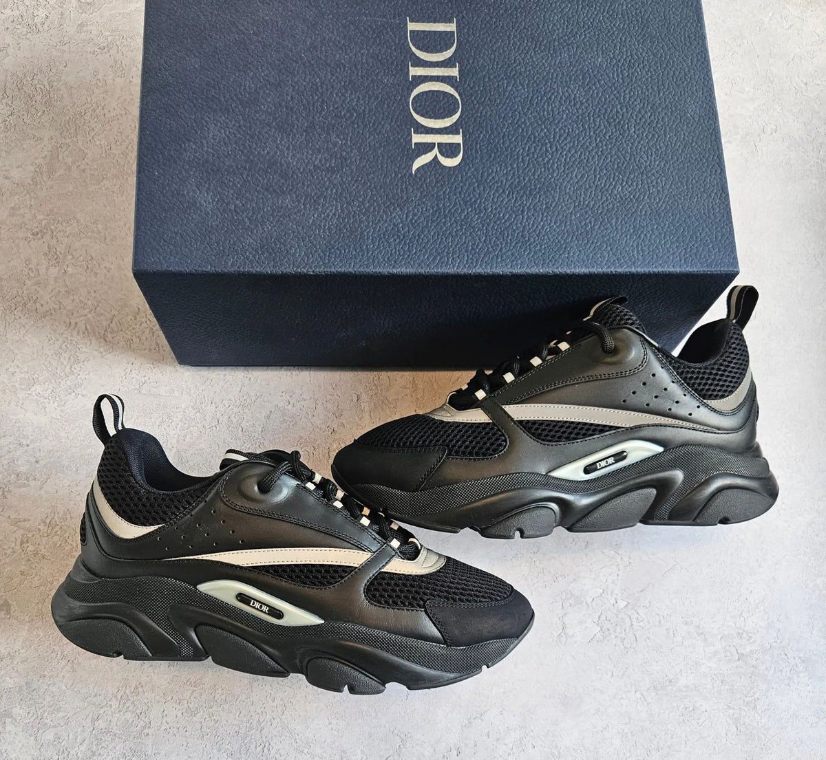 Dior B22 black grey sneakers at Meya Luxury Brand