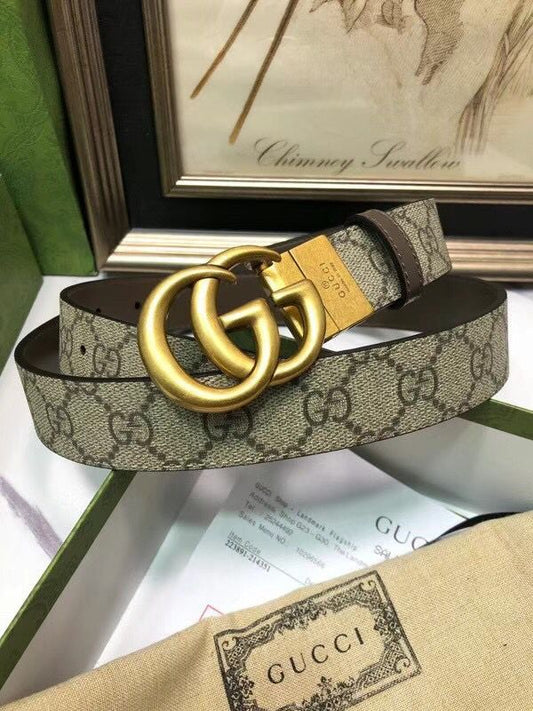 GUCCI Calfskin GG Supreme Monogram Belt - Meya Luxury Brand