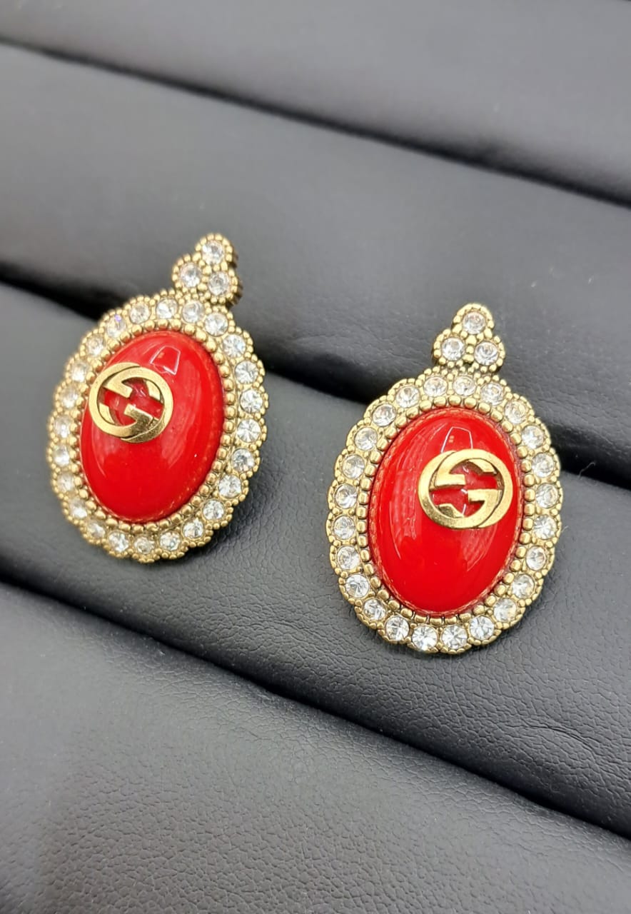New Luxury Shiny Red Crystal Earrings - Meya Luxury Brand