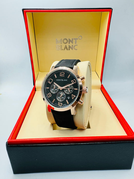Montblanc Swiss Golden Dial Men's Watch - Meya Luxury Brand
