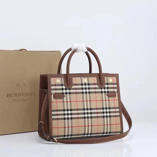 Burberry Vintage Check Top Handle Title Bag - Meya Luxury Brand