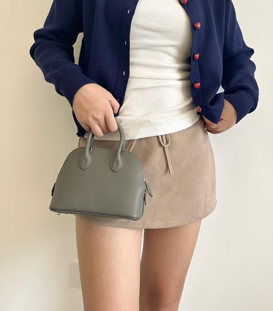 Grey Hermès women’s mini top-handle bag
