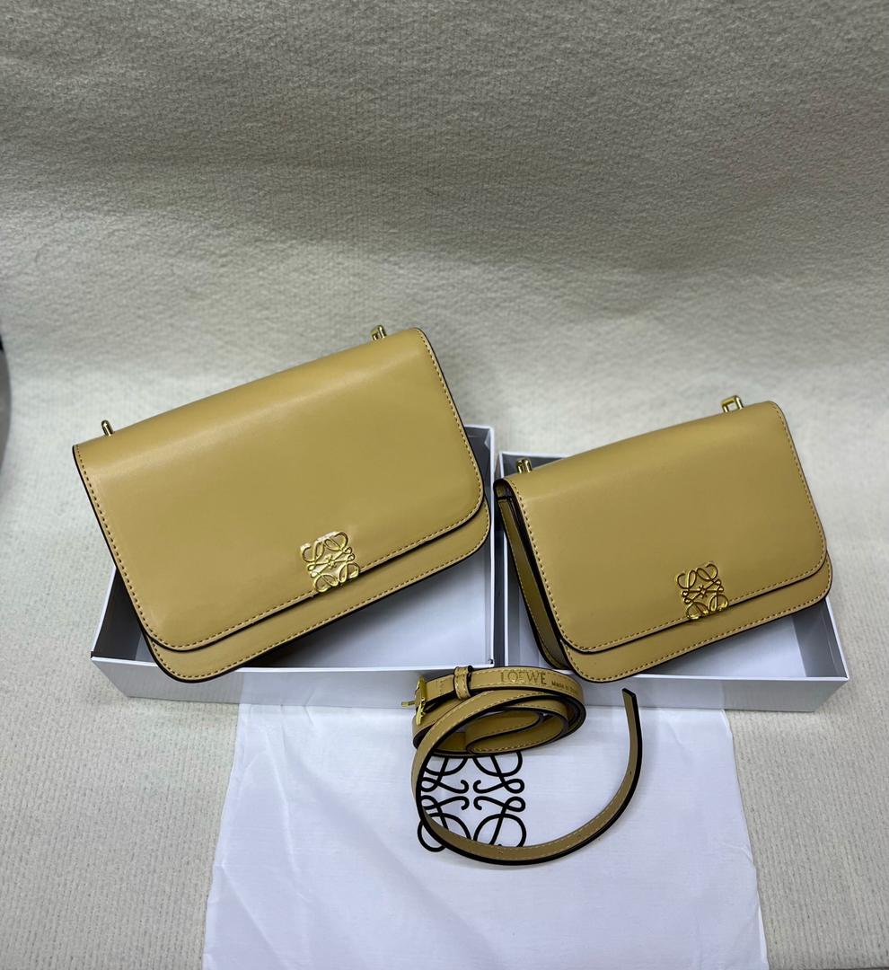 Loewe Women's Bags - Meya Luxury BrandYellow Loewe handbags with matching long straps