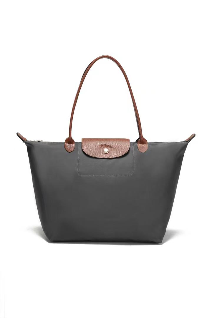 Grey Longchamp women’s foldable tote bag