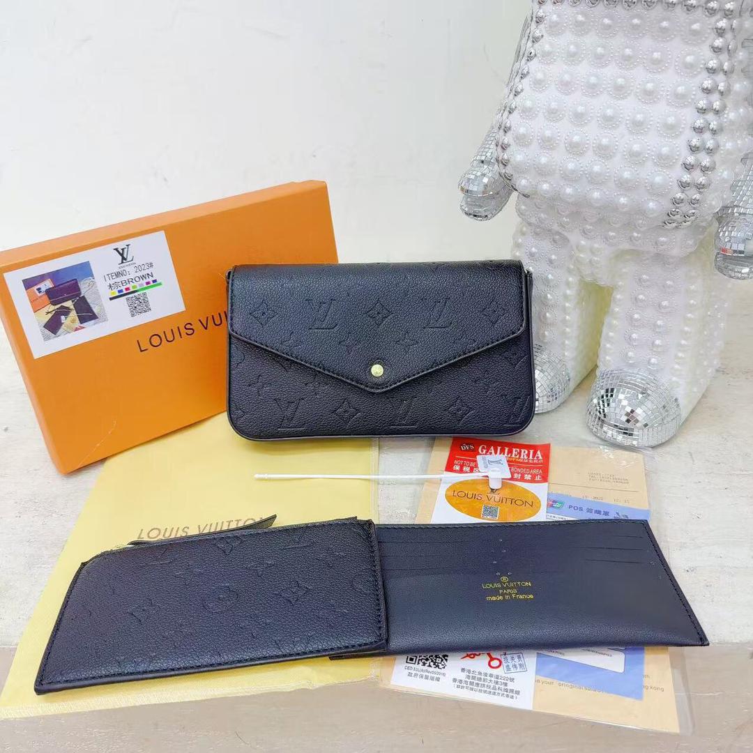 Black women’s chain bag displayed with coordinating accessory