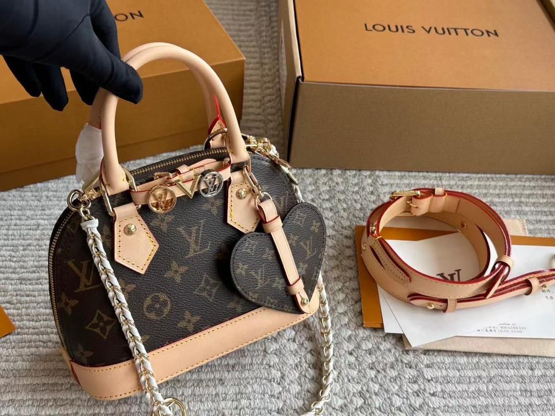 Brown patterned mini bag with shoulder strap