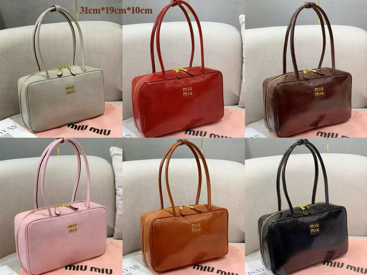 Multiple color options for Miu Miu women leather top handle bag