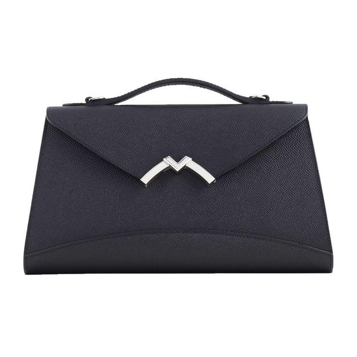 Black Moynat Paris structured handbag with front closure