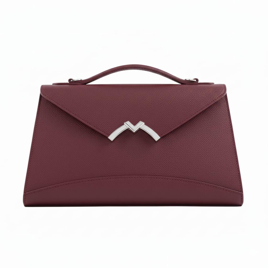 Burgundy Moynat Paris structured women’s handbag