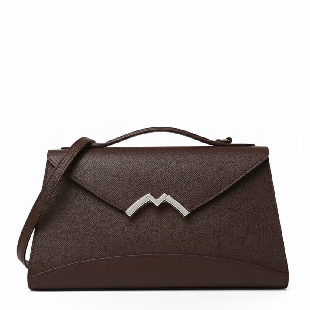 Dark-brown Moynat Paris handbag with top handle